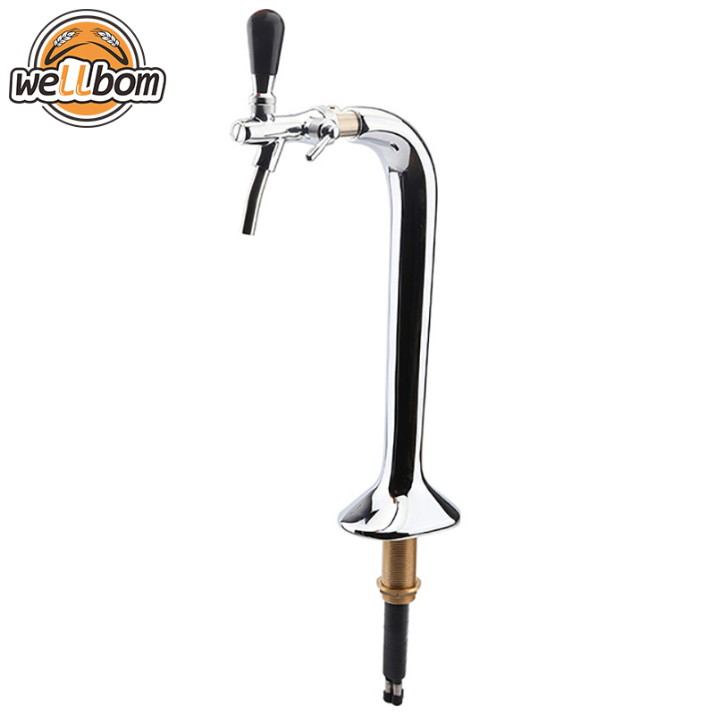 Chrome Plated Brass Single Faucet Snake beer tower with one brass beer tap, for European Flow Control Type Tap,New Products : wellbom.com